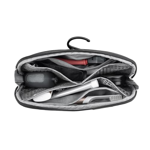 Image of Peak Design Small Wash Pouch, Black, Weatherproof Travel Toiletry Bag, Upright or Hanging Toiletry Kit with Pockets, Magnetic Toothbrush Pocket, Wide UltraZip Opening, Toiletry Bag for Men and Women