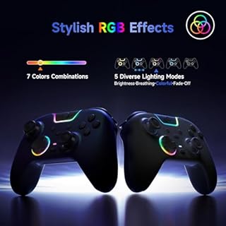 EasySMX Manette PC Sans Fil avec RGB/Déclencheurs Hall à Deux Niveaux/Joystick Hall/Boutons Silencieux/, X05PRO Contrôleur pour PC/Switch/Android/iOS/Steam/Android TV Box, 1000 mAh, Blanc