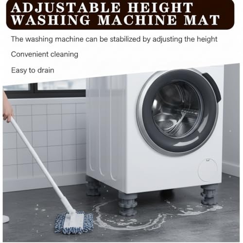 Image of Anti Vibration Pads for Washing Machine | Washing Machine Foot Pad 4 Pc Set | Noise-Cancelling Rubber | Height-Adjustable | Floor Trays | Set of 4 Pcs. (Height Adj. Anti Vibration Pad)