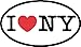 INDIGOS UG Aufkleber Autoaufkleber JDM Die Hart - I Love NY Bumper Sticker Heart New York Oval Car Decal 127mmX76mm