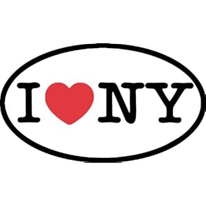 INDIGOS UG Sticker Autosticker JDM Die Hart – I Love NY Bumper Sticker Heart New York Oval Car Decal 127mm x 76mm