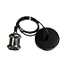 Produktbild Metall E27 Lampenfassung Kupfer Vintage Retro Antike Edison Pendelleuchte Hängelampe Halter Pendant lampefuß mit 1 Meter Kabel Café Loft Bar Flur Lampenfassung Decken Pendantlampe Zubehör (Schwarz)