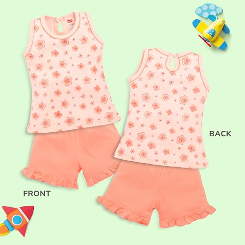 Image of LuvLap Baby Girls 100% cotton Sleeveless Girls Top CoSet Pack of 3