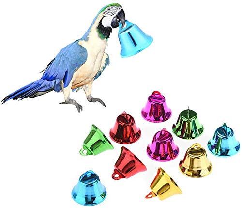 Bird Colorful Bells Chew Toy Making Kits DIY Accessory for Parrot Parakeet Cockatiel Budgie Conure Lovebird Canary Finch African Grey (10 PCS)