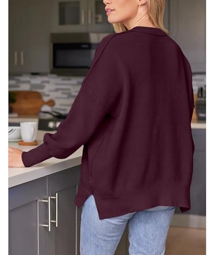 Image of SEMATOMALA Women's Oversized Plain Batwing Sweaters Fall Winter Crewneck Trendy Pullover Knit Jumper Tops