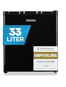 HEINRICHS Mini Gefrierschrank 33L klein kompakt leise:40dB Gefrierbox; wechselbarer Türanschlag; mini Tiefkühltruhe bis zu -18°C, Tiefkühlschrank, perfekt für Büro Camping Outdoor Heinrich´s (schwarz)