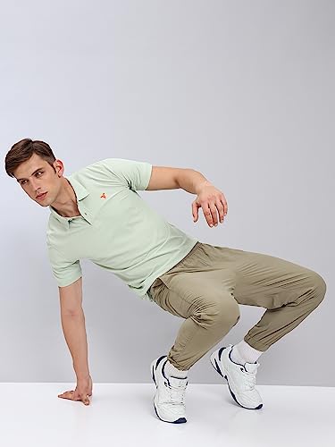 Image of TECHNOSPORT Men's Polyester Slim Fit Self-Design Short Sleeve Polo Matpiq T-Shirt with Anti Microbial, Techno Dry for Regular and Casual Use