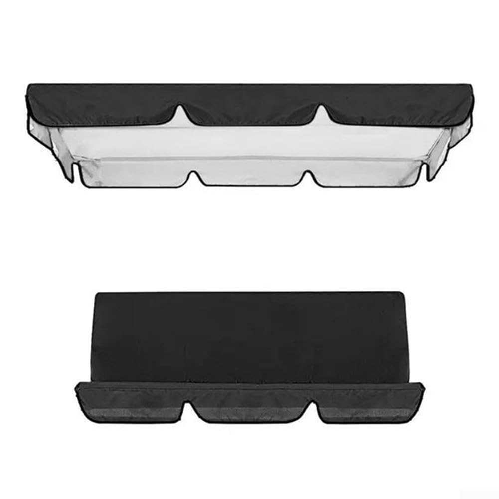 Housse de protection pour balancelle de jardin 3 places en tissu Oxford 210D imperméable - Pour balancelle de jardin - Noir - 164 x 114 x 15 cm