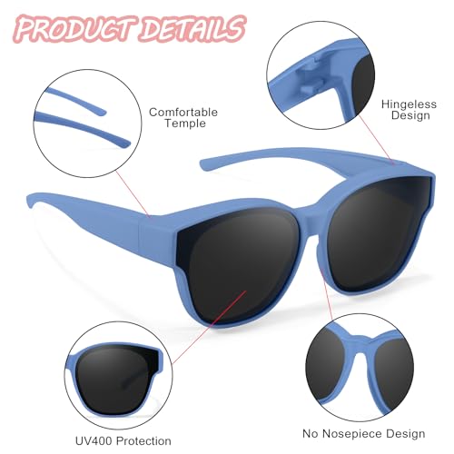 Trysee® Kids Polarized Sunglasses Fit Over Prescription Glasses for Age 6-15 Boy Girl TS8152-14