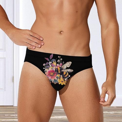Bee Honeybee Flowers Boho Novelty Men's Brief Swimwear Pants Swimming Trunks Beach Shorts Underwear4