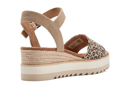 Image of TOMS Women's Diana Wedge Heel Sandal, Leather Upper, Rope-Wrapped Midsole, Adjustable Strap, Buckle, OrthoLite Insole