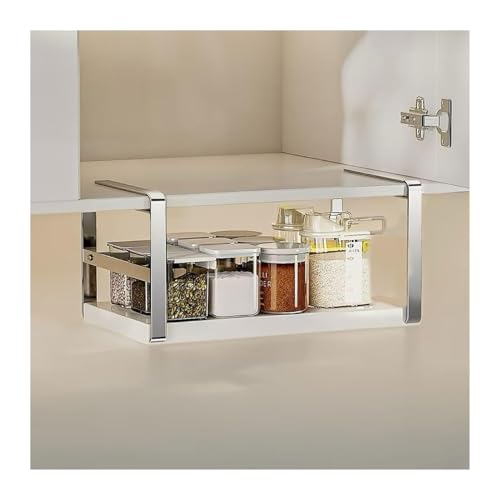 LQVAIPT Estante colgante ajustable Nizer for cocina, estante Se, cestas Sto poco profundas, utilidad versátil for ahorrar espacio, solución for el hogar(Argento,Fixed 38x22x19cm)