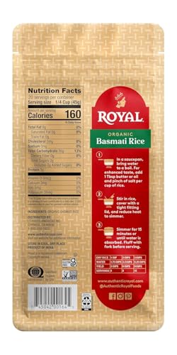 Image of Royal Organic Basmati Rice - (6 Pack) 2 lb | Long Grain White Rice - Perfect for Biryanis, Pilafs & Curries - Cook on Stove Top