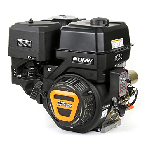 Wiltec LIFAN KP460E Moteur essence – 380 x 500 x 457 mm – 11,5 kW (15,6 CV) – 459 ccm – 4 temps, 6,5 L, 25,4 mm – OHV, 10:1 – Monocylindre Lanceur...