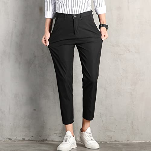 Men Classic Business Comfort Pant Straight Leg Flat Front Tapered Suit Pant Ultra Lightweight Solid Color Trousers3
