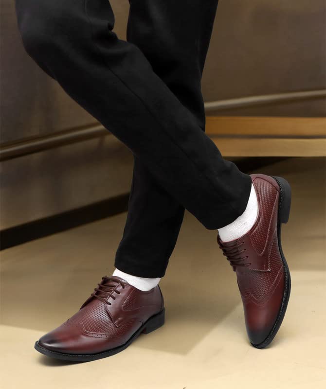 Image of ARAMISH Men's Genuine Leather Brogue Oxford Formal Shoes (UK 5 to 10 UK)