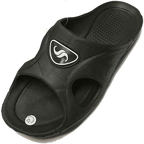 ICS Men's Rubber Slide Sandal Slipper Comfortable Shower Beach Shoe Slip On Flip Flop