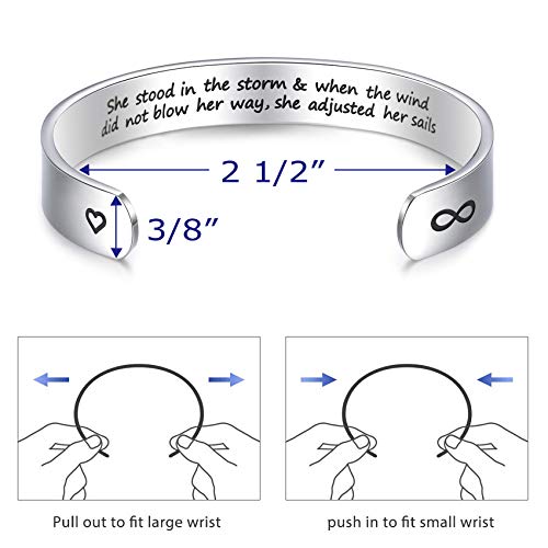 LParkin Inspirational Gift She Stood in The Storm When The Wind Did Not Blow Her Way She Adjusted Her Sails Encouragement Gift2