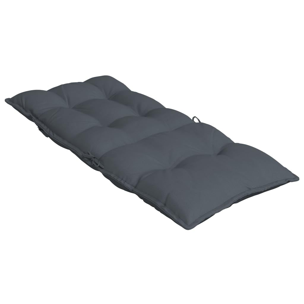 2er Set Hochlehner-Auflagen Anthrazit - Komfortable Gartenstuhl-Auflagen aus Oxford-Gewebe (120 x 50 x 7 cm), Bequeme Polsterung für Gartenstühle & Hochlehner