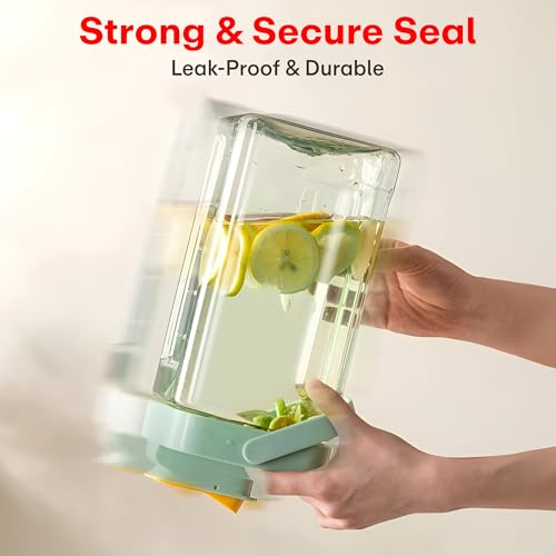 Image of Prime Pick Leak-Proof Water Jug with Tap - 3.5L Large Capacity Fridge Dispenser with Built-in Filter, Handle & Lid - BPA-Free, Easy-Pour & Easy-to-Clean Juice Container for Home, Office & Outdoor