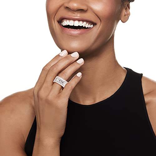 Ross-Simons 6.95 ct. t.w. Baguette and Round CZ Eternity Band in Sterling Silver2