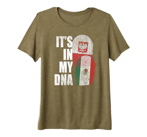 Polish Mexican It’s in My DNA Poland Mexico Mix Heritage Women's Premium Tri-Blend T-Shirt, Olive Green, Small