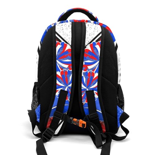 Cheerleader Backpack Cheer Bags Custom Cheerleading Backpack Casual School Bookbags for Girl Boy Gift(Red Blue White)2