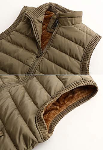 Image of Spanye Men's Casual Vest Padded Puffer Jacket Vests Stand Collar Plus Size Warm Sleeveless Coat