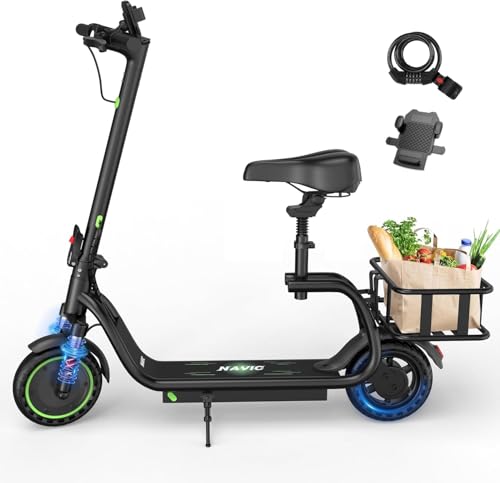 NAVIC Electric Scooter with Seat,8.5' Tires,350W Motor,19MPH Speed,12Miles...