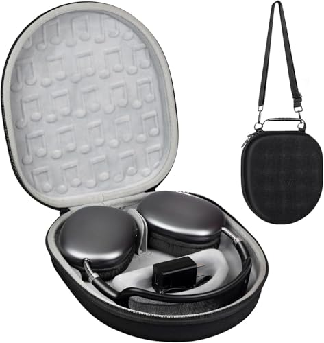 Smart Hard Case for AirPods Max, Portable Travel Carrying Cover, New Dedicated Hard Shell Storage Organizer Box for AirPods Max with Detachable Shoulder Strap