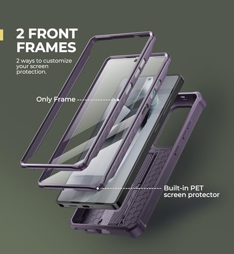 Image of Dexnor for Samsung Galaxy S25 Ultra Case with Built-in Slide Camera Cover &Screen Protector&Kickstand,Heavy-Duty Shockproof Rugged Case Full-Body Bumper Cover for Galaxy S25 Ultra(2025),Phantom Purple