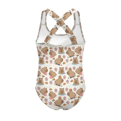 Image of One Piece Swimsuit for Girls Kids Quick Dry Bathing Suit with Crossback Strap Summer Beach Swimwear Size 5T-14