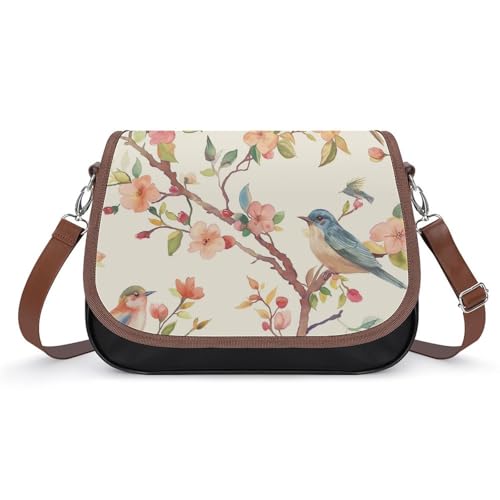 Sac à main oiseaux colorés en cuir le cadeau idéal pour femme active
