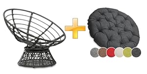 Sunnypillow Papasan Loungesessel S_55659 Anthrazit