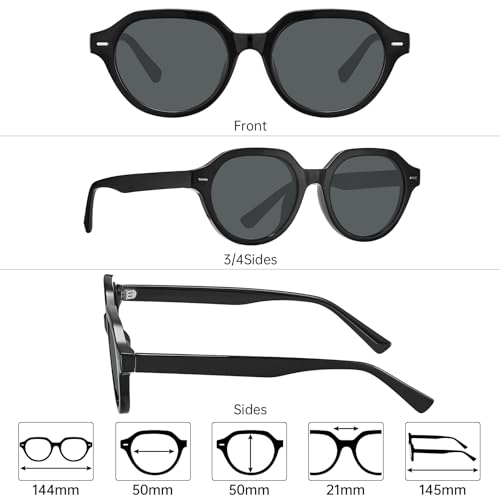 Image of STGATN Retro-Inspired Polygon Men's Sunglasses - Vintage Frame, Polarized UV Protection ST3534