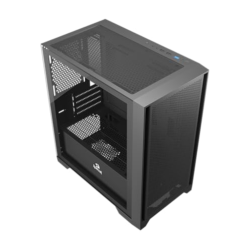 Gabinete para PC Redragon GC-540 ITX/Micro-ATX para juegos, con diseño magnético y filtro de polvo, panel lateral de acrílico transparente, I/O ajustable y flujo de aire completamente ventilado, con dos paneles de vidrio templado, color negro miniatura 6