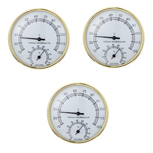 YARNOW 3piezas y Higrómetro De Sauna Medidor De Temperatura y Humedad Multifuncional Para Uso Sauna Terrario Interior Diseño Moderno y Escala Clara Como Práctico