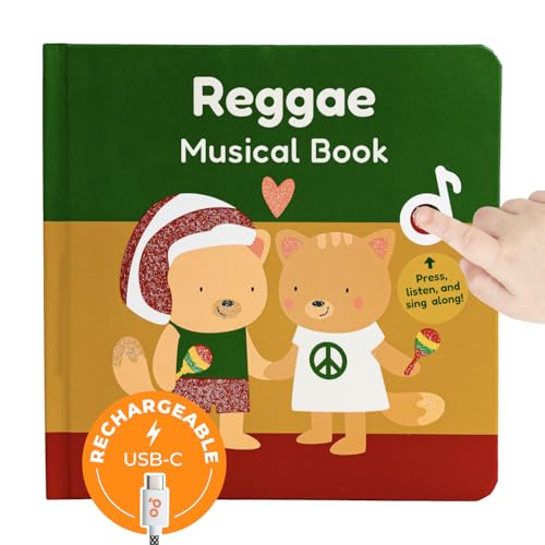 Cali's Books Reggae Musical Book for Toddlers 1-3 with Favorite Bob Marley Songs. Sound Book for Toddlers 1-3 for Kids