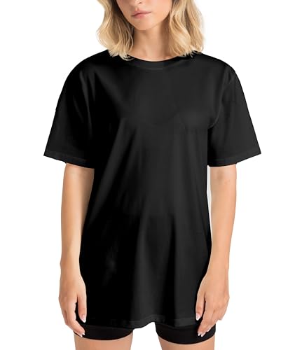 T-Shirt Surdimensionné à Col Roulé avec Manches Courtes Amples Confort