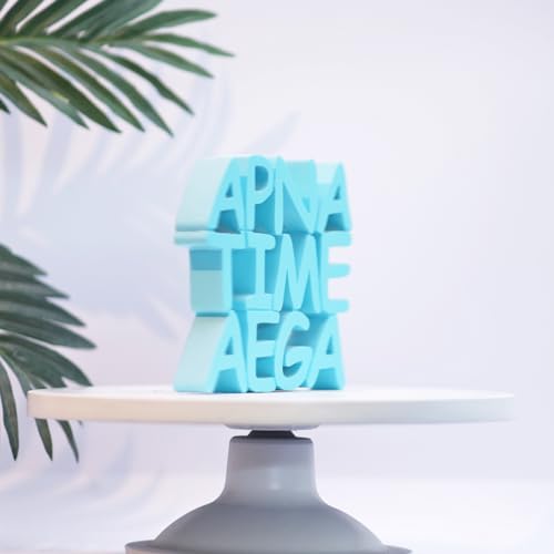 Image of NUKKAD TALES Apna Time Aega Blue Home Decor Items Decorative Items for Book Shelf Birthday Gift Items ( 6 x 5.64 inch )