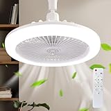 VSHINY Ventilador de techo de anillo LED,Luz del ventilador de techo,Con mando a distancia,3000K-6500K/luminosidad...