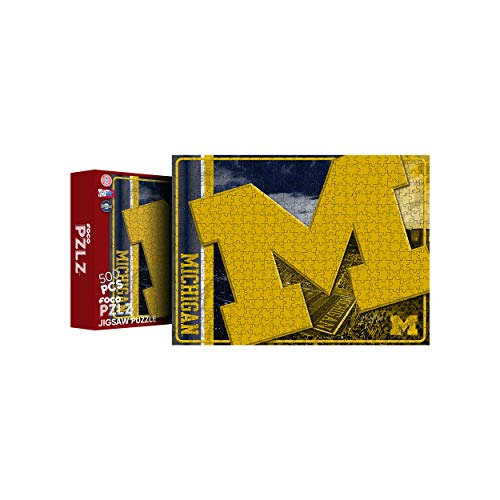 FOCO NCAA Michigan Wolverines NCAA Big Logo 500 Piece Jigsaw PZLZ