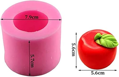 Miniatura 7 de GreatMold - Moldes de silicona para velas de manzana 3D, molde de yeso perfumado de grado alimenticio (manzana 3D)