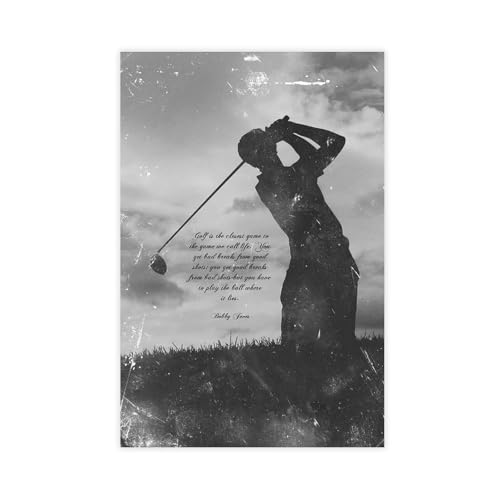 OIQUTGNG .. Póster de lienzo con texto en inglés 'Play The Ball Where It Lies' (60 x 90 cm)