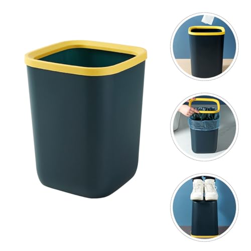 Caneca de basura cuadrada 10L azul oscuro de plástico miniatura 6