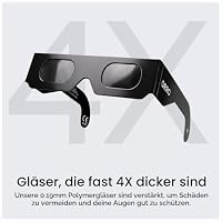 ORRO Sonnenfinsternis-Brillen 40 mm, 2er-/6er-/12er-Pack, Schwarz, Zertifizierter Augenschutz, EN ISO 12312-2:2015 geprüft, CE-gekennzeichnet für direkte Sonnenbeobachtung – Moderne Passform – Ansicht 3