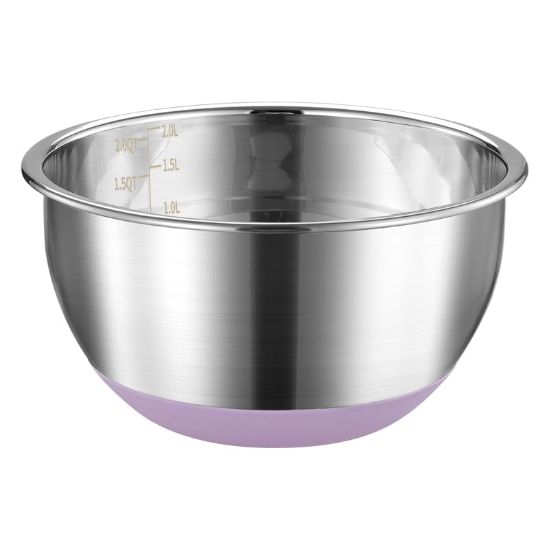 FAB4HOME Mixing Bowl Stainless Steel with Nonslip Silicone Bottom Metal Kitchen Bowl Baking Cooking Bowl Salad Bowl Dishwasher Safe
