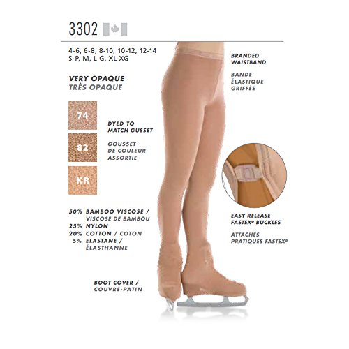 3302 Caramel Bamboo Over The Boot Figure Skating Tights3