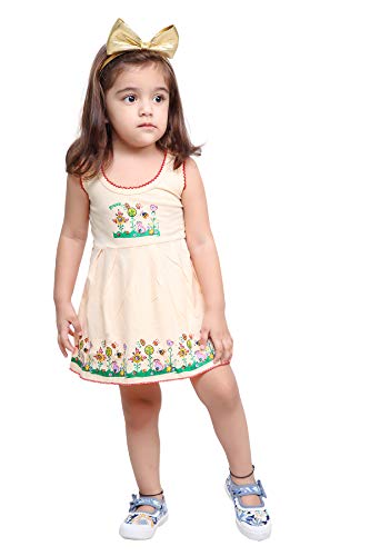 Image of Sathiyas Baby Girls A-Line Hosiery Cotton Dresses (Multicolor, Set of 5)
