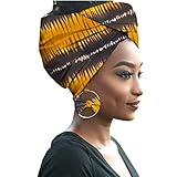 Estos turbantes africanos están hechos de algodón de poliéster de buena calidad, son agradables a la piel y no se decoloran, elásticos, ligeros y transpirables, suaves al tacto y cómodos de llevar, antideslizantes y cómodos de usar, protegiendo tu peinado cuando duermes.